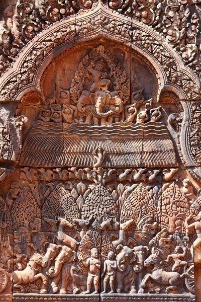 Temple de Banteay Srei à Angkor au Cambodge. Finement sculpté. Siem Reap, Cambodge - Unbekannt