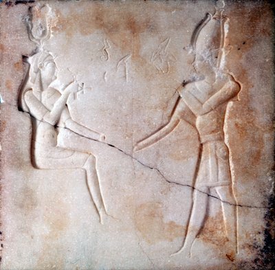 Bas-relief montrant les dieux Isis et Osiris, période ptolémaïque, Égypte antique, 323-30 av. J.-C. - Unbekannt