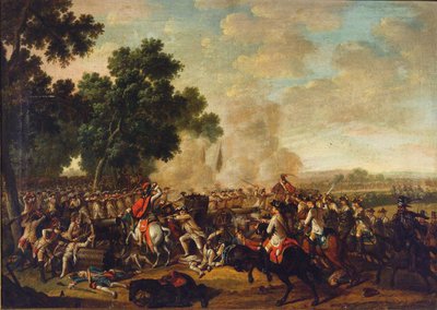 Scène de bataille de la guerre de Sept Ans, seconde moitié du 18e siècle - Unbekannt