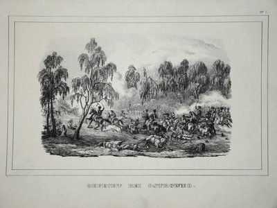 Bataille entre les troupes russes et la cavalerie française près d
