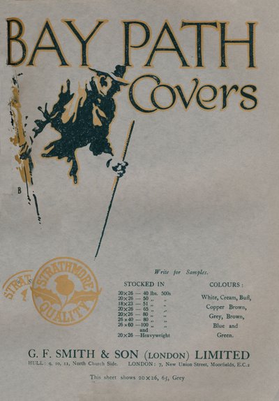 Bay Path Covers - Publicité de G.F. Smith & Son London Limited, 1919 - Unbekannt