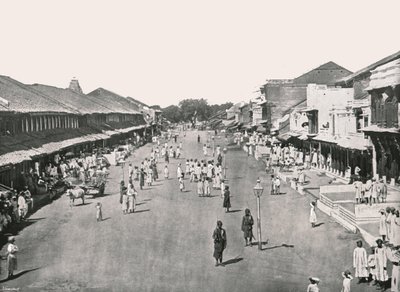 Scène de bazar, quartier indigène, Calcutta, Inde, 1895 - Unbekannt