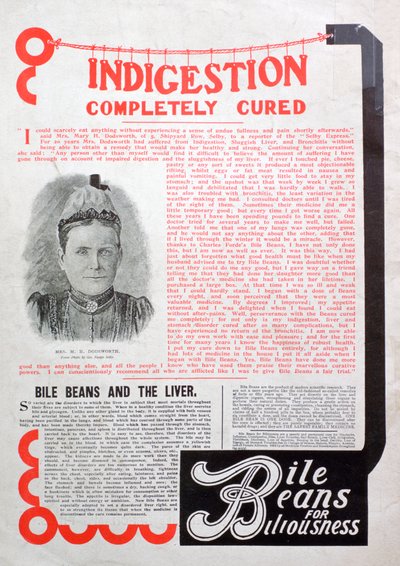 Publicité pour Bile Beans, 1903 - Unbekannt