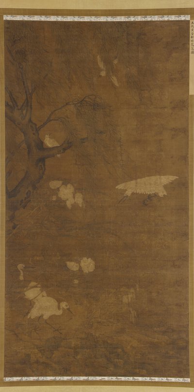 Oiseaux, saule et fleurs, dynastie Ming, 15ème-16ème siècle - Unbekannt