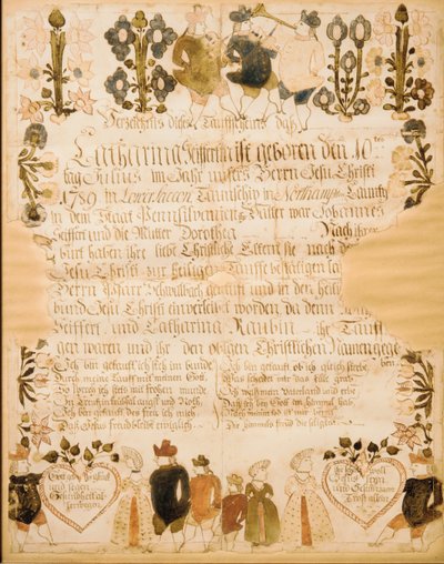 Certificat de naissance et de baptême, 1789 - Unbekannt