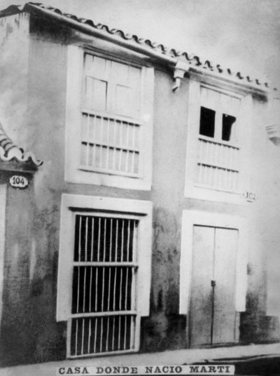 Lieu de naissance de José Julián Martí Pérez, 1853-1895, années 1920 - Unbekannt