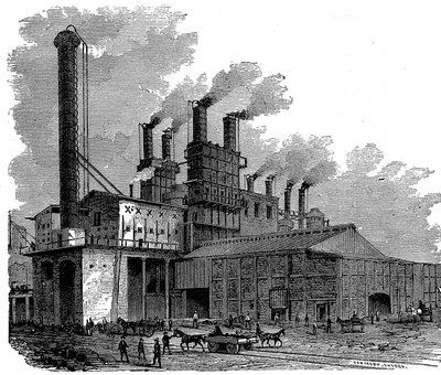 Hauts fourneaux aux Phoenix Iron and Bridge Works, Phoenixville, Pennsylvanie, USA, 1873 - Unbekannt
