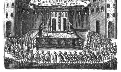 Bénédiction du Nouvel An russe de Georg Adam Schleissing Derer beyden Czaaren in Reussland Iwan und Peter Alexewiz, 1693 - Unbekannt