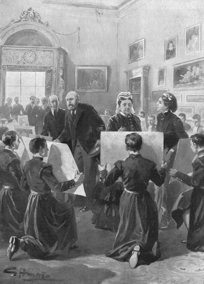 Les garçons de Bluecoat montrant leurs dessins à la reine Victoria au palais de Buckingham, 1873, 1901 - Unbekannt