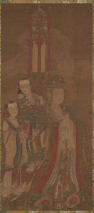 Bodhisattva et ses assistants, 14ème siècle - Unbekannt