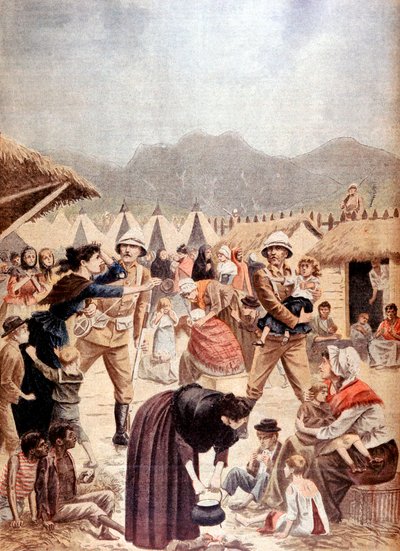 Femmes et enfants boers dans un camp de concentration britannique au Transvaal, Guerre des Boers, 1901 - Unbekannt