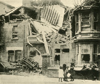 Maisons endommagées par les bombes, Hartlepool, Première Guerre mondiale, décembre 1914, c1920 - Unbekannt