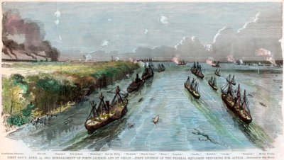 Bombardement des forts Jackson et St Philip, Louisiane, guerre civile américaine, avril 1862 - Unbekannt