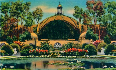 Bâtiment botanique et lagon. San Diego, Californie, vers 1941 - Unbekannt