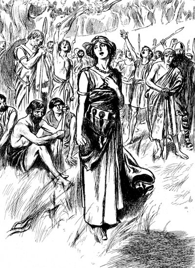Boudicca Boadicée, reine britannique du 1er siècle, ralliant ses troupes, vers 1900 - Unbekannt