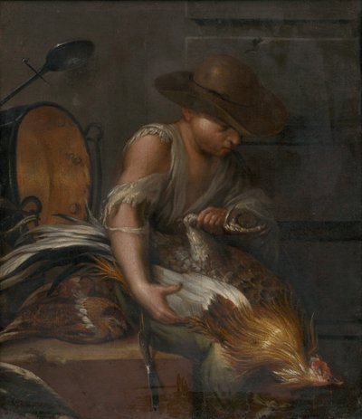 Garçon avec de la volaille - Unbekannt