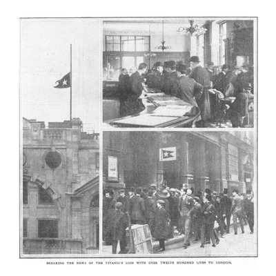 Annonce de la perte du Titanic avec plus de douze cents vies à Londres, 20 avril 1912 - Unbekannt