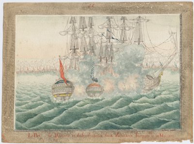 Le brig Mercury combattant deux navires turcs le 14 mai 1829, 1829 - Unbekannt