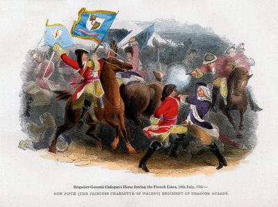 Le cheval du brigadier-général Cadogan forçant la ligne française, 18 juillet 1705 - Unbekannt