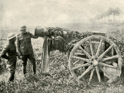 Fausse mitrailleuse britannique dans un champ pour attirer le feu des Allemands, 1919 - Unbekannt