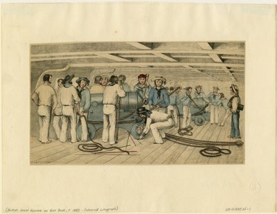 Artilleurs navals britanniques sur le pont des canons, c. 1850 - Unbekannt