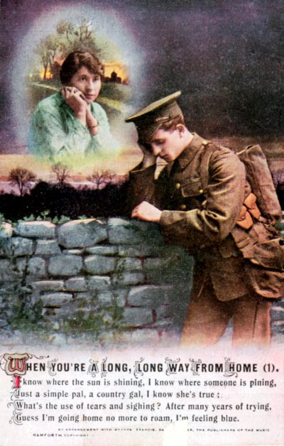 Soldat britannique rêvant de sa bien-aimée au pays, Première Guerre mondiale, 1914-1918 - Unbekannt