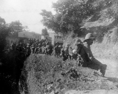Soldats britanniques se reposant lors d