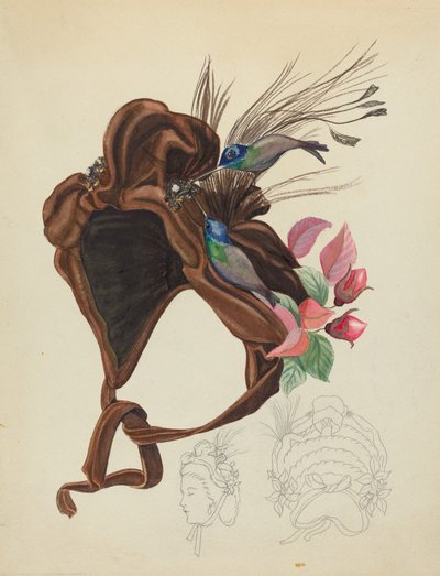 Bonnet en velours brun - Unbekannt