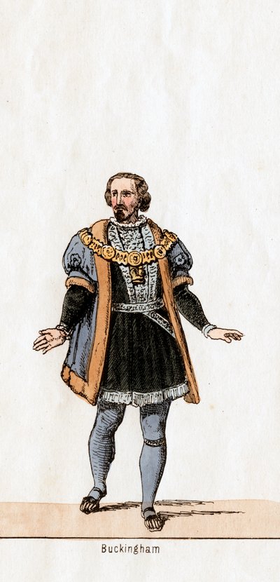 Buckingham, costume pour la pièce de Shakespeare, Henry VIII, 19e siècle - Unbekannt