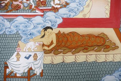 La mère de Bouddha rêvant d