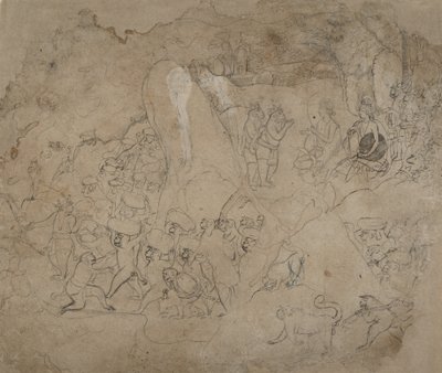 Construction du pont vers Lanka, vers 1800 - Unbekannt