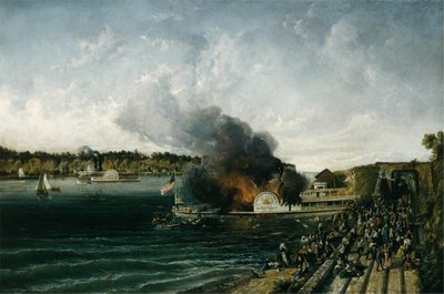 Incendie du Sidewheeler Henry Clay, vers 1854-60 - Unbekannt