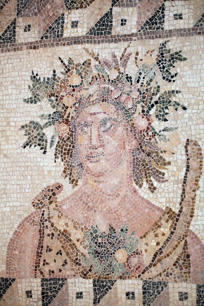 Buste du Printemps - (détail) - Mosaïques de Paphos, Maison de Dionysos - Chypre - Personnification du Printemps - Fin IIe siècle après JC - Site UNESCO - Chypre - Unbekannt