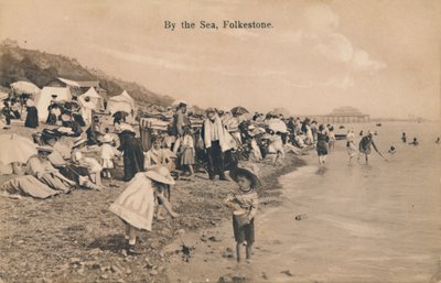 Au bord de la mer, Folkestone, fin 19e-début 20e siècle - Unbekannt