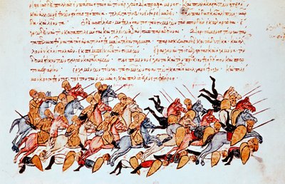 Cavaliers byzantins submergeant des cavaliers et des fantassins ennemis - Unbekannt