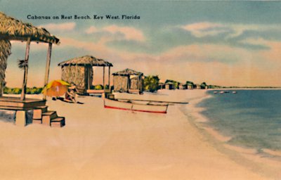 Cabanas sur Rest Beach, Key West, Floride, vers 1940 - Unbekannt