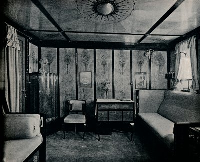 Cabine de luxe sur le North German Lloyd SS. Kronprinzessin Cecilie, vers 1907 - Unbekannt