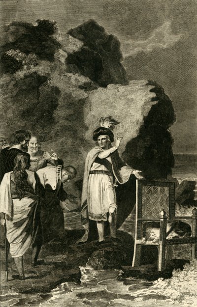 Canute réprimandant ses courtisans, 18e-19e siècle - Unbekannt