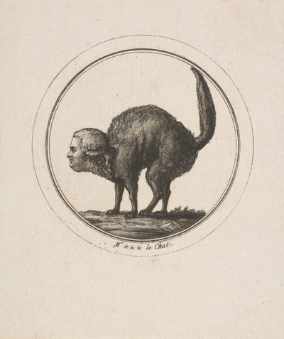 Caricature montrant le comte de Provence en chat, XVIIIe siècle - Unbekannt