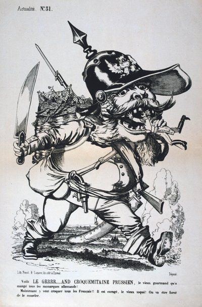 Caricature de Guillaume Ier de Prusse, guerre franco-prussienne, 1870-1871 - Unbekannt