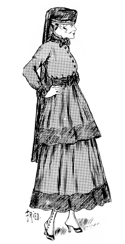 Mode féminine en cachemire avec une bordure en soie, 1915 - Unbekannt