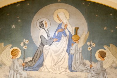 Catherine Labouré et la Vierge Marie. Fresque. Chapelle Notre-Dame de la Médaille Miraculeuse, Paris - Unbekannt
