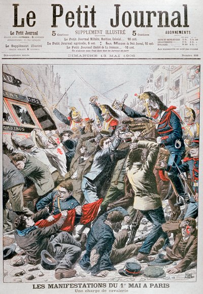 Charge de cavalerie lors de la manifestation du 1er mai à Paris, 1906 - Unbekannt