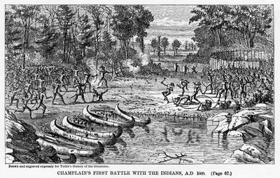 Première bataille de Champlain avec les Indiens, 1609, 1877 - Unbekannt