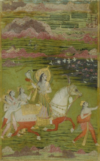 Chand Bibi Chassant avec des Assistants dans un Paysage - Unbekannt