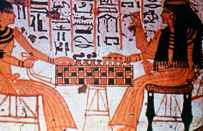 Intérieur de chapelle, nobles jouant aux échecs, Thèbes, Égypte - Unbekannt