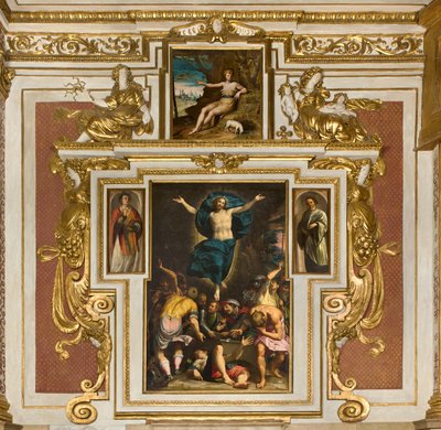 Chapelle de Notre-Dame du Peuple, deuxième travée côté sud, Giovan Battista Trotti dit le Malosso, Résurrection 1594, Bernardino Campi, Saint Jean dans le désert 1569, Cathédrale Santa Maria Assunta, Duomo, Crémone, Lombardie, Italie - Unbekannt