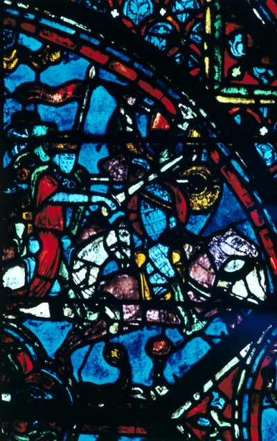 Charlemagne combat les Sarrasins, vitrail, cathédrale de Chartres, France, vers 1225 - Unbekannt