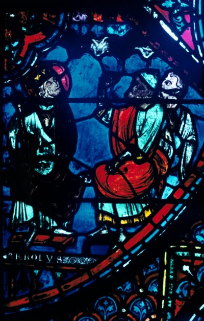 Charlemagne regarde la Voie lactée, vitrail, cathédrale de Chartres, France, vers 1225 - Unbekannt