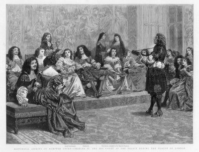 Charles II et sa cour au palais pendant la peste de Londres, vers 1665-1666, 1890 - Unbekannt